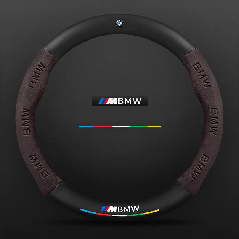 Load image into Gallery viewer, BMW iX3/4/5/6 Leather-Texture Suede Steering Wheel Cover – Non-Slip, Durable, Sporty Feel & Steering Wheel Protection