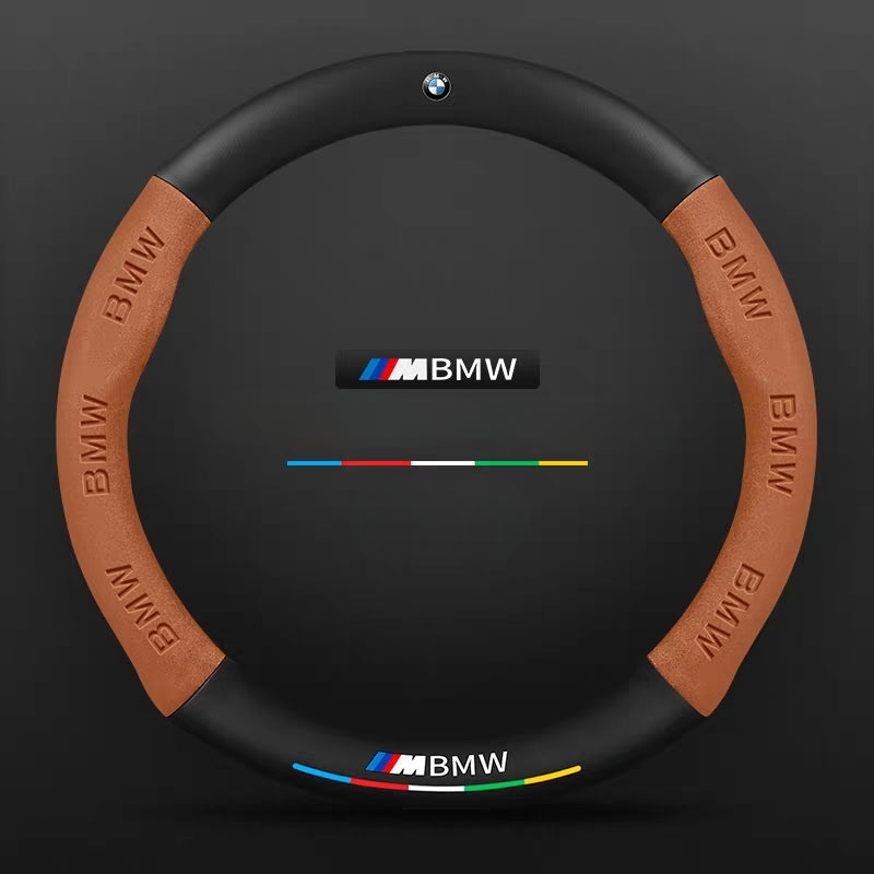 Load image into Gallery viewer, BMW iX3/4/5/6 Leather-Texture Suede Steering Wheel Cover – Non-Slip, Durable, Sporty Feel & Steering Wheel Protection