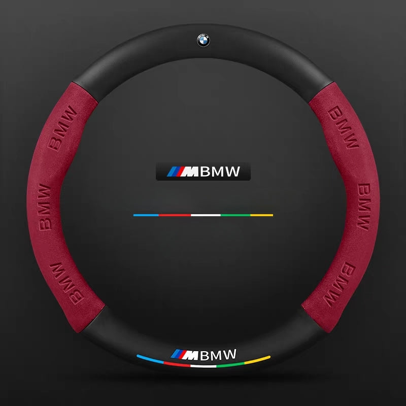 Load image into Gallery viewer, BMW iX3/4/5/6 Leather-Texture Suede Steering Wheel Cover – Non-Slip, Durable, Sporty Feel & Steering Wheel Protection