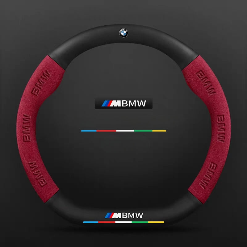 Load image into Gallery viewer, BMW iX3/4/5/6 Leather-Texture Suede Steering Wheel Cover – Non-Slip, Durable, Sporty Feel & Steering Wheel Protection