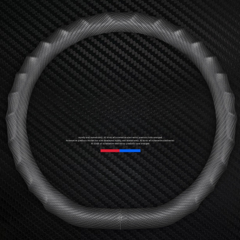 Load image into Gallery viewer, BMW X3 Anti-Slip, Breathable, Durable Steering Wheel Cover with Carbon-Fiber Texture, Wave-Pattern Design, and Suede Leather