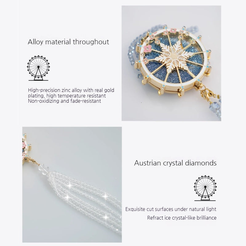 Load image into Gallery viewer, High-End Exquisite Ferris Wheel Liquid Sand Crystal Car Rearview Mirror Pendant Interior Decoration