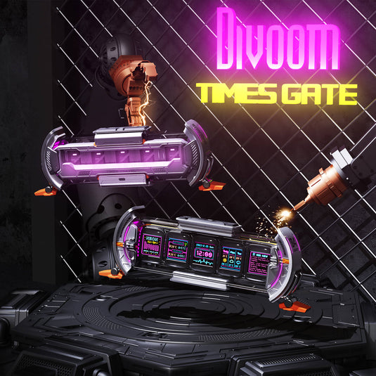 Divoom Times Gate Deep-Gray, WiFi Pixel Art Display With Clock And Ambient Light, Modern Desktop Great Gift For Home Or Office - i-Station Mobile Phone & Electronic Device Repair and Accessories