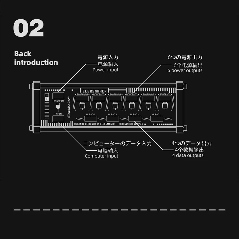 Eleksmaker NK4 USB 15W Data Powered Hub with Individual LED Power Switches - i-Station Mobile Phone & Electronic Device Repair and Accessories