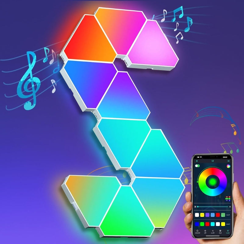 Load image into Gallery viewer, Triangle LED Lights for Gaming Setup, RGBIC Triangle Wall Lights for Bedroom, Smart Home Light Panels Works with Alexa Google Assistant, APP/Voice Controlled, Music Sync Gaming Room 10 Pack - i-Station Mobile Phone & Electronic Device Repair and Accessories
