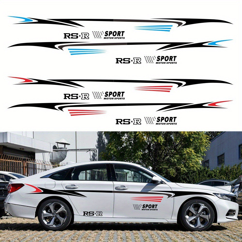 (2Pcs/Set) Universal Sports Car Body Stickers - Waist Line & Full-Body Decals - i-Station Mobile Phone & Electronic Device Repair and Accessories
