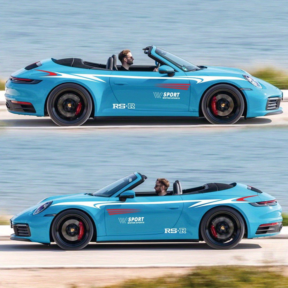 (2Pcs/Set) Universal Sports Car Body Stickers - Waist Line & Full-Body Decals - i-Station Mobile Phone & Electronic Device Repair and Accessories