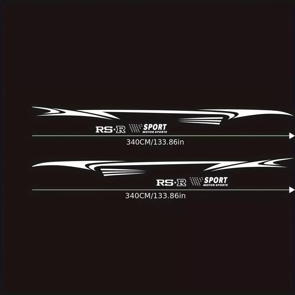 (2Pcs/Set) Universal Sports Car Body Stickers - Waist Line & Full-Body Decals - i-Station Mobile Phone & Electronic Device Repair and Accessories