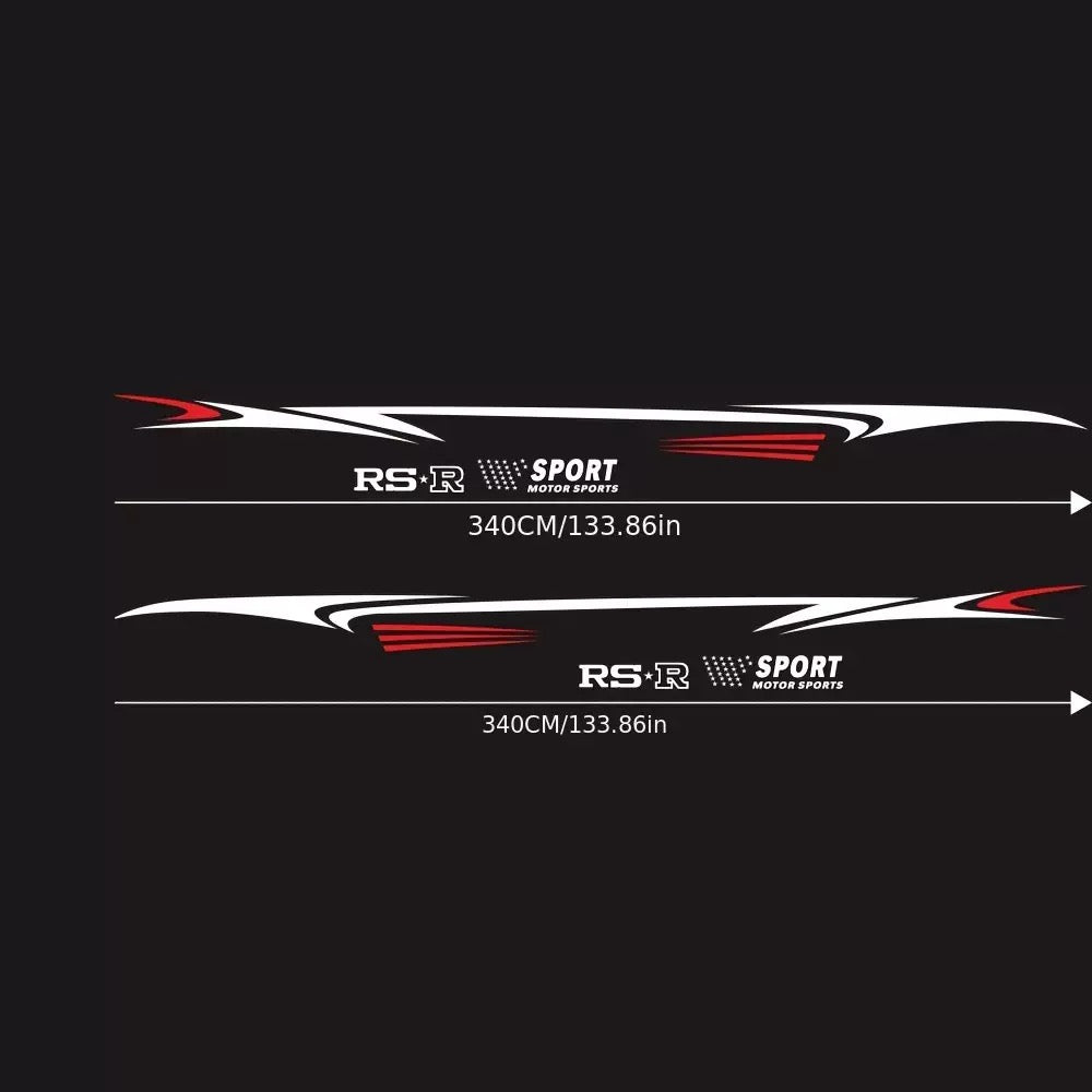 (2Pcs/Set) Universal Sports Car Body Stickers - Waist Line & Full-Body Decals - i-Station Mobile Phone & Electronic Device Repair and Accessories