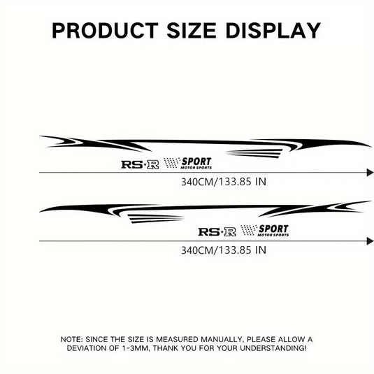 (2Pcs/Set) Universal Sports Car Body Stickers - Waist Line & Full-Body Decals - i-Station Mobile Phone & Electronic Device Repair and Accessories