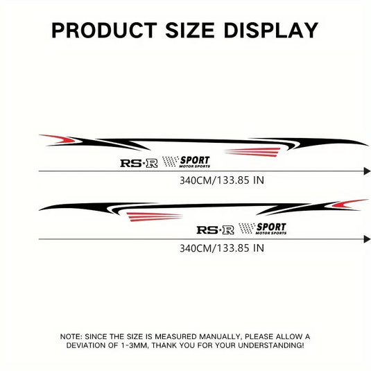 (2Pcs/Set) Universal Sports Car Body Stickers - Waist Line & Full-Body Decals - i-Station Mobile Phone & Electronic Device Repair and Accessories