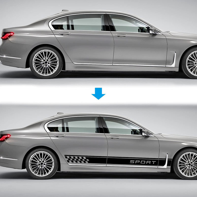 Load image into Gallery viewer, Car SPORT Racing Stripe Side Body Skirt Stickers (1 Pair) - i-Station Mobile Phone & Electronic Device Repair and Accessories