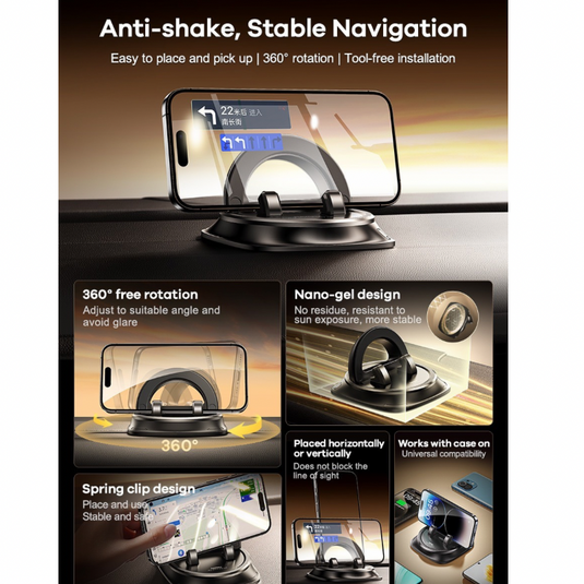 REMAX Car Dashboard 360° Rotating Anti-Shake Car Mount (RM-43) - i-Station Mobile Phone & Electronic Device Repair and Accessories
