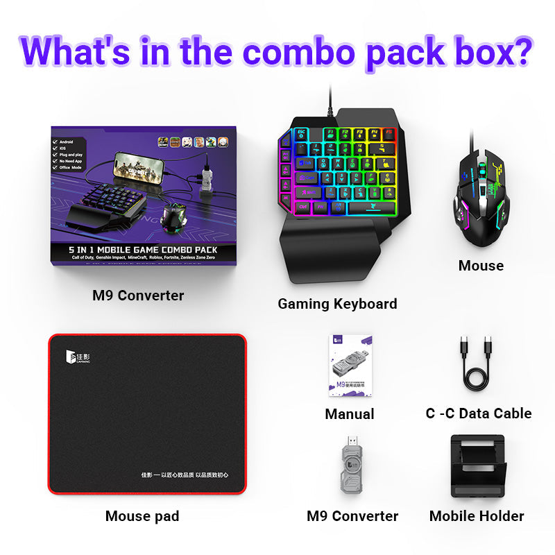 Load image into Gallery viewer, Universal For Android / IOS Mobile Phone Apple iPhone Game Tablet iPad - M9 Keyboard Mouse Adapter Converter - i-Station Mobile Phone & Electronic Device Repair and Accessories