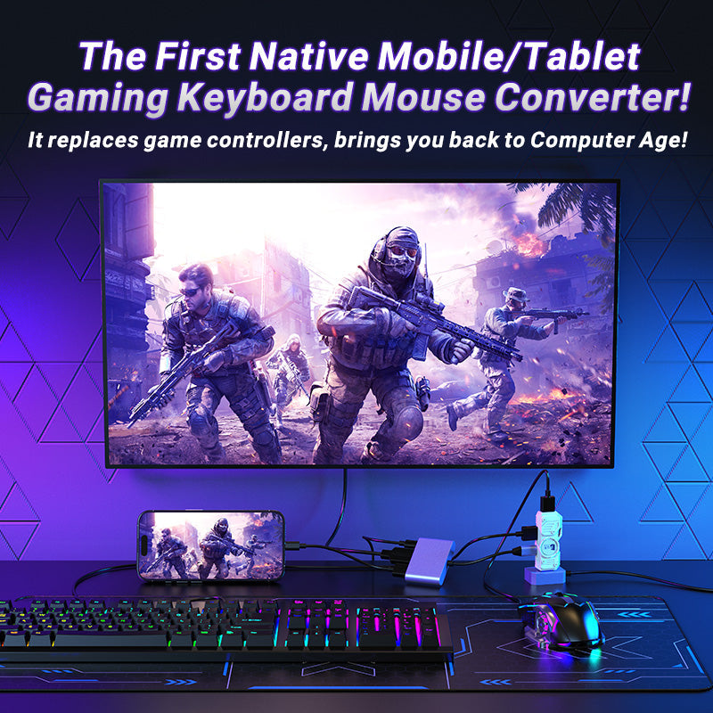 Load image into Gallery viewer, Universal For Android / IOS Mobile Phone Apple iPhone Game Tablet iPad - M9 Keyboard Mouse Adapter Converter - i-Station Mobile Phone & Electronic Device Repair and Accessories