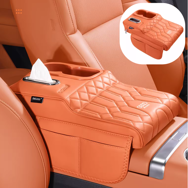 Load image into Gallery viewer, Audi Car Multi-Functional Leather Armrest Box Heightening Pad for A4L, A6L, A3, A5, A7, Q5L, Q3, Q6, Q7