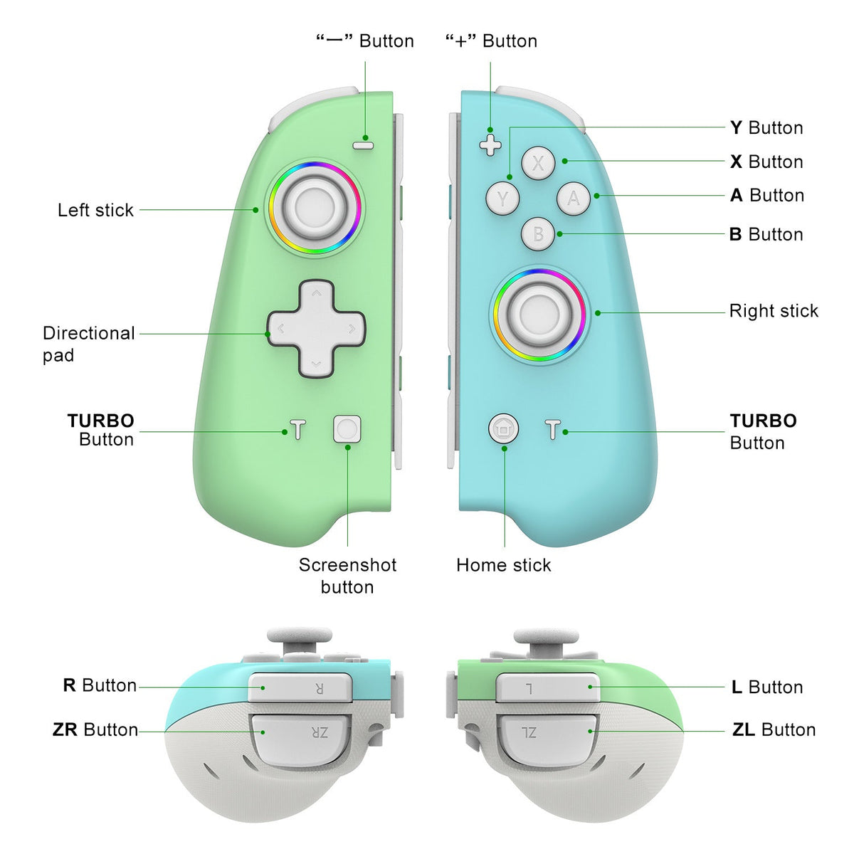 Nintendo Switch Joy-Con Controllers Pair with RGB Lighting - i-Station Mobile Phone & Electronic Device Repair and Accessories