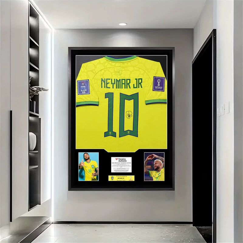 Load image into Gallery viewer, Neymar Brazil Framed Jersey Display (60×80cm) – Facsimile Signature Edition - i-Station Mobile Phone & Electronic Device Repair and Accessories