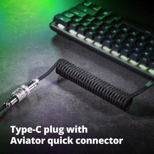 Custom Coiled 1.8M USB C Cable for Gaming Keyboard, Double-Sleeved Mechanical Keyboard Cable with Detachable Metal Aviator - i-Station Mobile Phone & Electronic Device Repair and Accessories