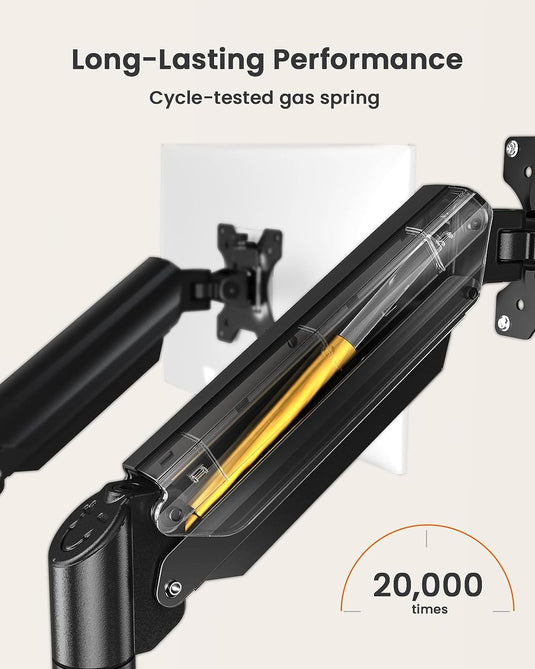 Dual Monitor 360° rotate Stand for Desk, Adjustable Gas Spring Double Monitor Mount Holds Max Load 22 lbs and 13-32 Inch Screens, Monitor Arms for 2 Monitors with C-clamp& Grommet - i-Station Mobile Phone & Electronic Device Repair and Accessories