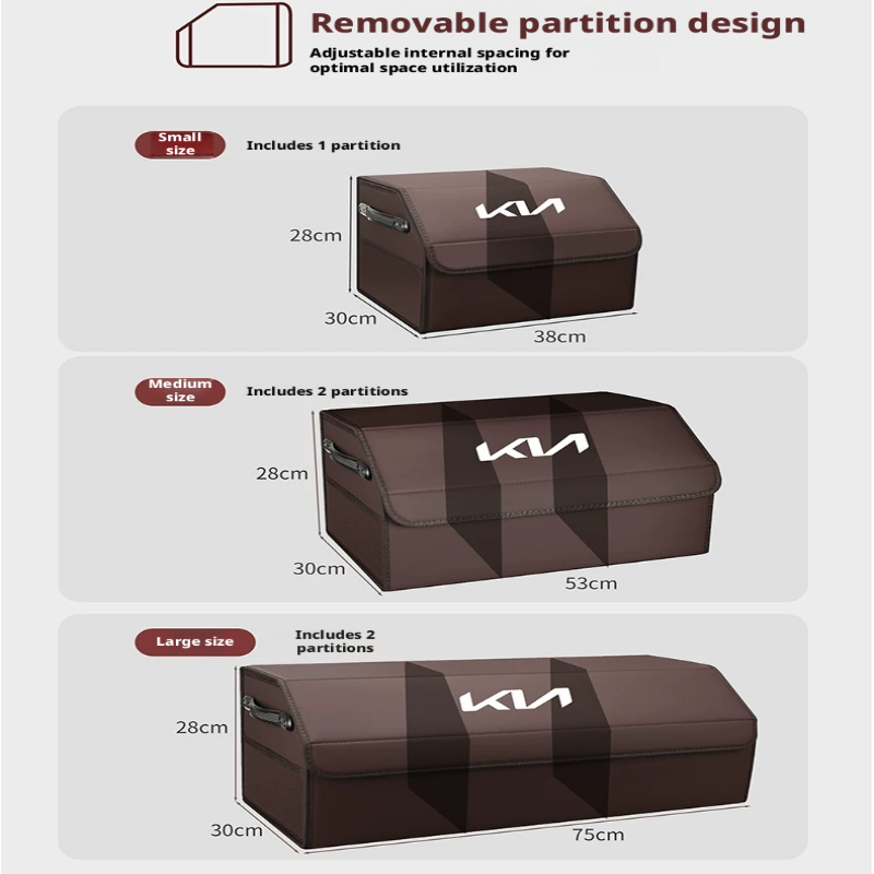 Load image into Gallery viewer, Kia Trunk Storage Box – Waterproof Foldable Microfiber Leather Cargo Organizer