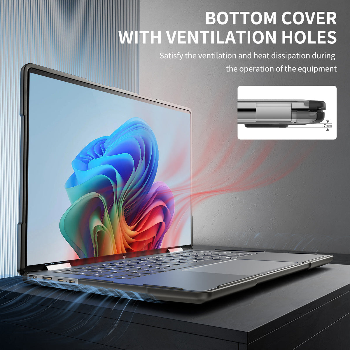 HP ENVY X360 14 14-inch (2024) 2-In-1 Matte Transparent Cooling Stand Shockproof Case - i-Station Mobile Phone & Electronic Device Repair and Accessories