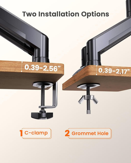 Dual Monitor 360° rotate Stand for Desk, Adjustable Gas Spring Double Monitor Mount Holds Max Load 22 lbs and 13-32 Inch Screens, Monitor Arms for 2 Monitors with C-clamp& Grommet - i-Station Mobile Phone & Electronic Device Repair and Accessories