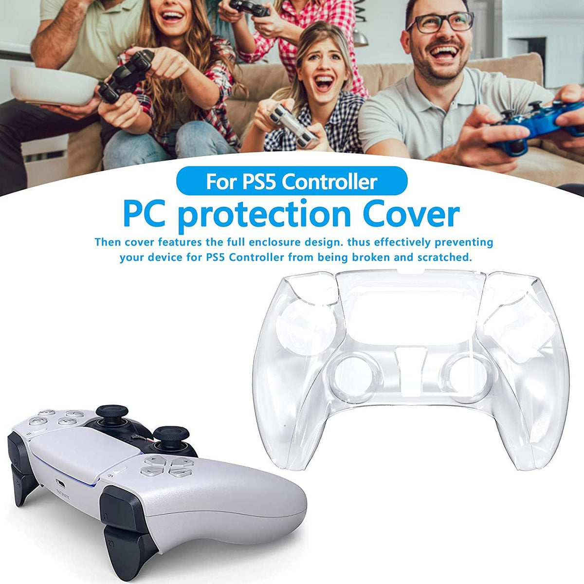 PS5 Wireless Controller Full Cover Crystal Protective Case - i-Station Mobile Phone & Electronic Device Repair and Accessories