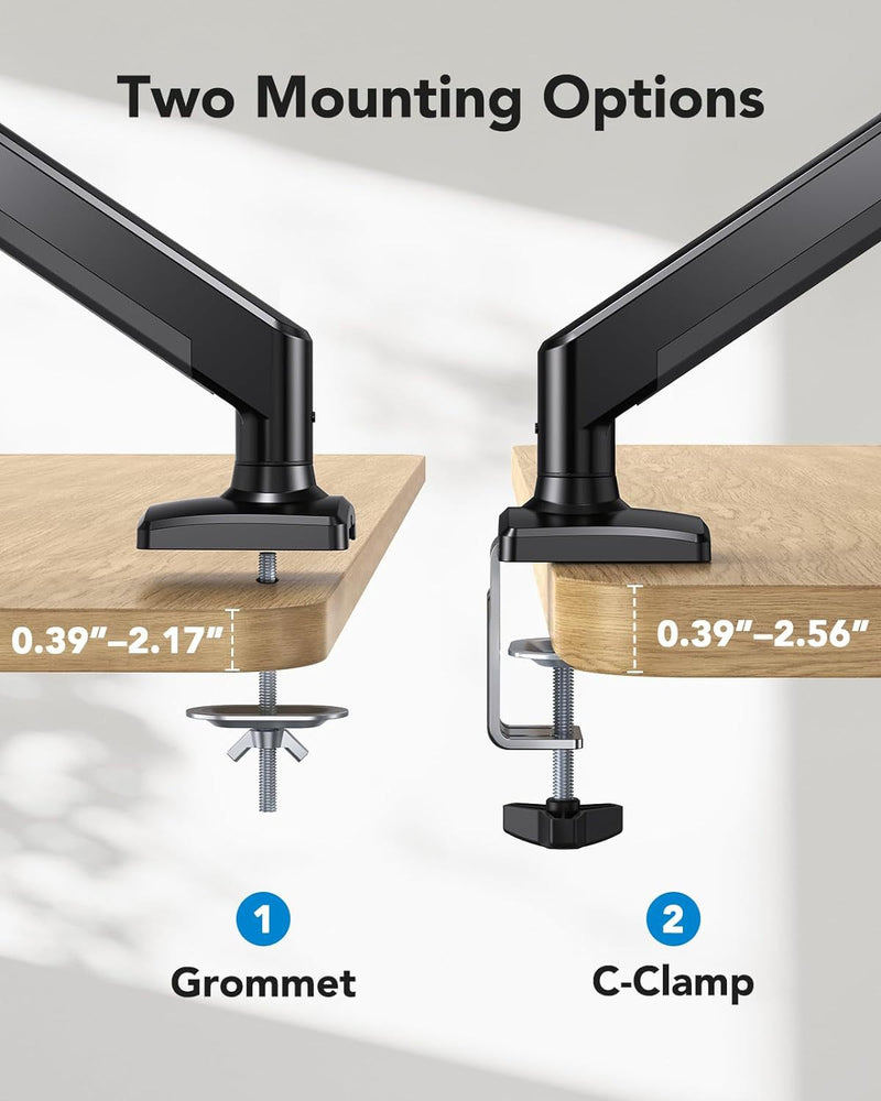 Load image into Gallery viewer, Single Monitor Desk Mount, Adjustable Gas Spring Monitor Arm Support Max 32 Inch, Max Load 22 Ibs Screen, Computer Monitor Stand Holder with Clamp/Grommet Mounting Base - i-Station Mobile Phone & Electronic Device Repair and Accessories