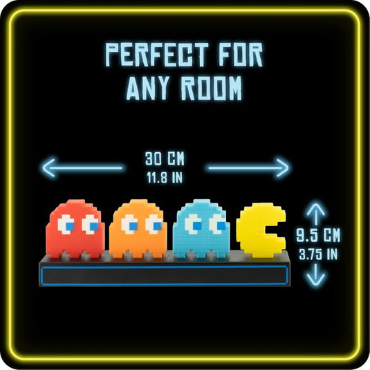 Paladone Pac Man and Ghosts Light 3D Pixel Lamp LED Game Icon Night Light Colour Phasing Music Reactive for Bedroom Gaiming Room - i-Station Mobile Phone & Electronic Device Repair and Accessories
