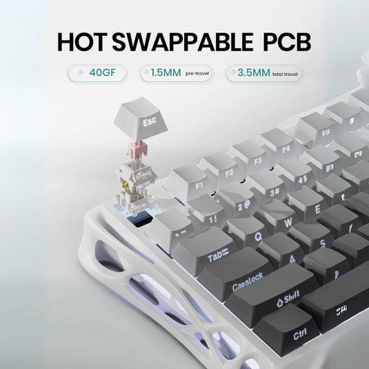 GravaStar K1 75% Wireless Mechanical Gaming Keyboard with RGB Backlit, Aluminum Alloy Exoskeleton Design, Gasket Custom Keyboard Hot-Swap Socket - i-Station Mobile Phone & Electronic Device Repair and Accessories