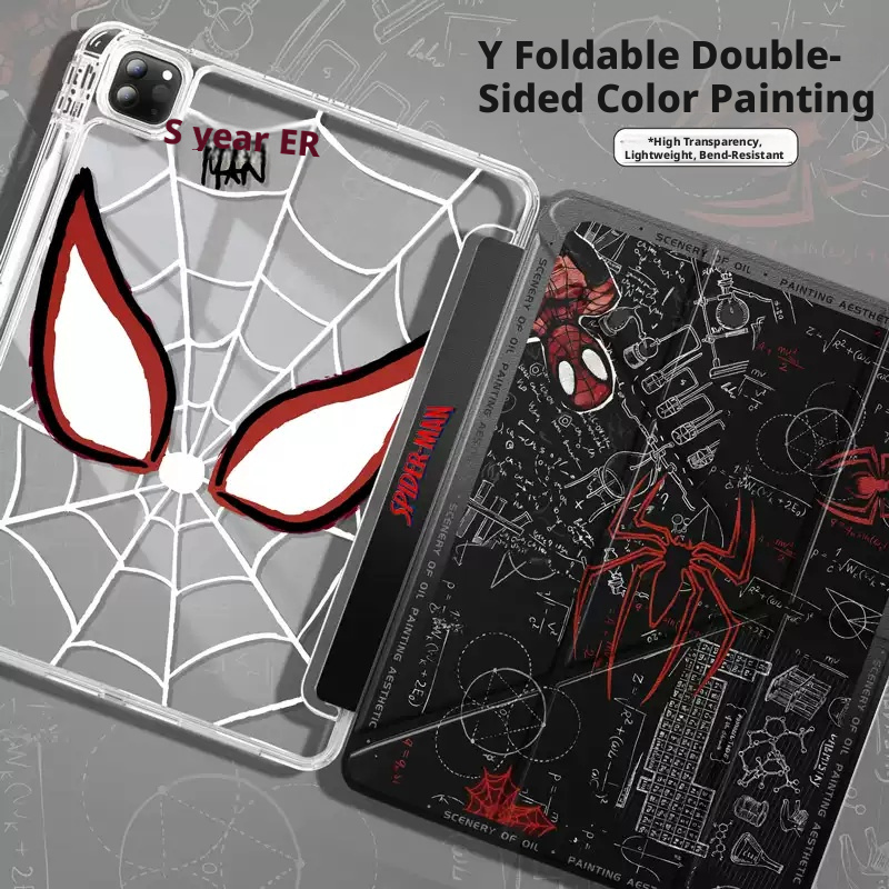 Load image into Gallery viewer, Apple iPad Air 11-inch M2/M3/M4 (2024/2025/2026) Spider-Man Web Y-Fold 360° Rotating Stand Shockproof Flip Cover Case