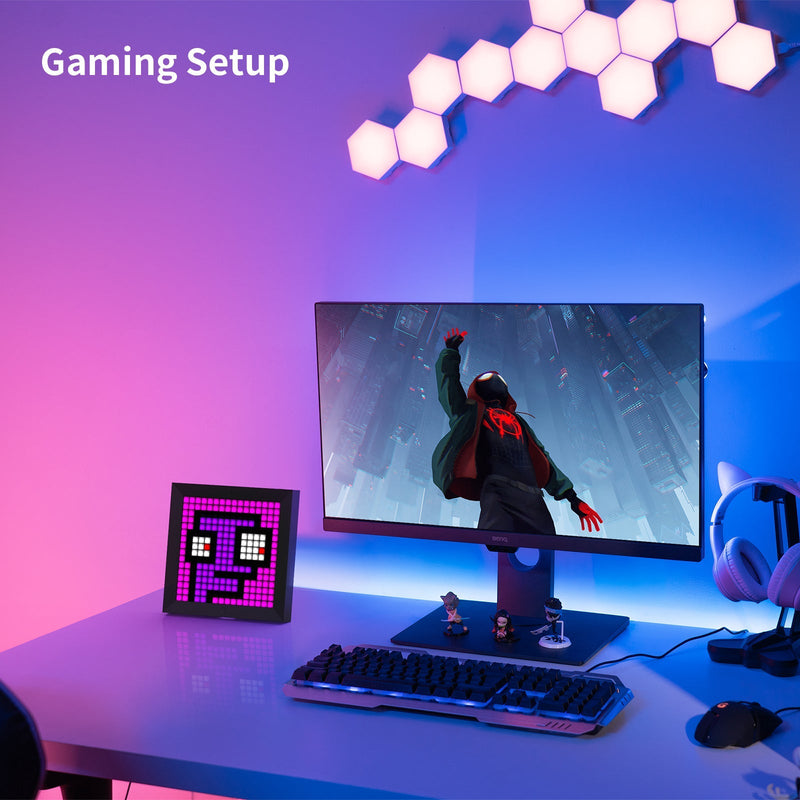 Load image into Gallery viewer, Divoom Pixoo - Pixel Art Digital Picture Frame with 16x16 LED Display APP Control Clock Box - Desk Mount for Gaming Room & Bedside Table - i-Station Mobile Phone & Electronic Device Repair and Accessories