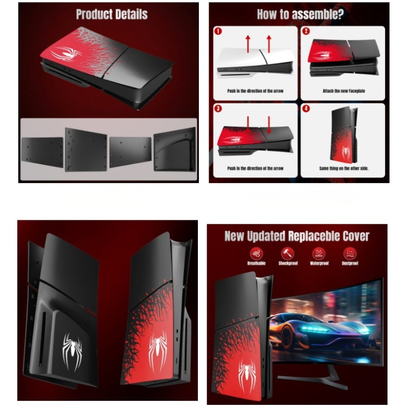 Load image into Gallery viewer, Sony PlayStation PS5 Slim Spider-Man Design Console Protective Cover – Quick & Simple Install