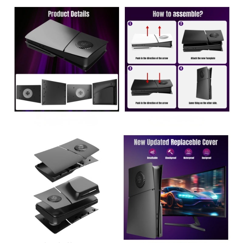 Load image into Gallery viewer, Sony PlayStation PS5 Slim Matte Anti-Fingerprint Solid Color Protective Cover with Ventilation Grille – Easy Installation