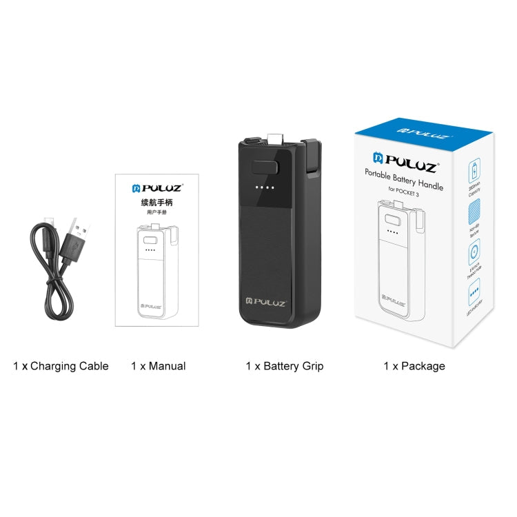 Load image into Gallery viewer, DJI Osmo Pocket 3 PULUZ High-Capacity 2800mAh Battery Grip (Black) - i-Station Mobile Phone & Electronic Device Repair and Accessories