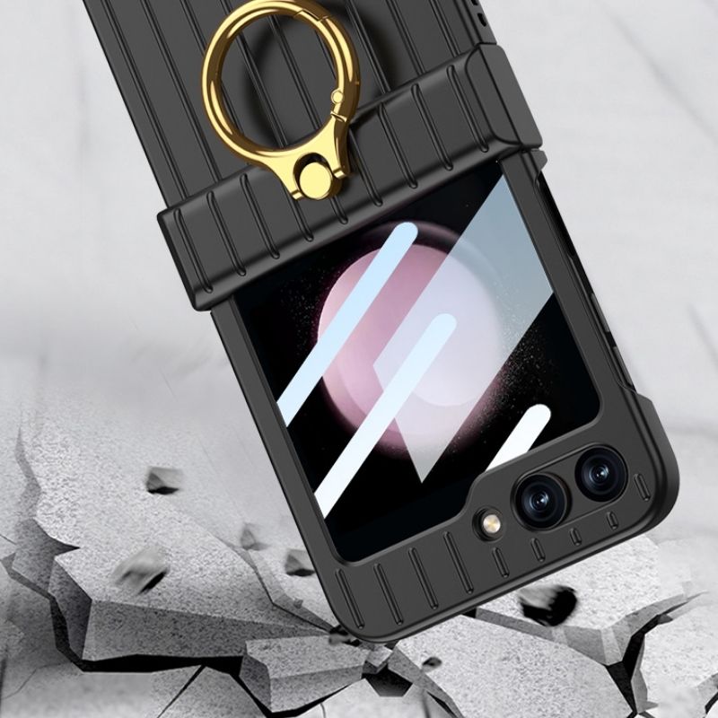 Load image into Gallery viewer, Samsung Galaxy Flip 5 (SM-F731) - Suitcase Style Ring Holder Case - Polar Tech Australia