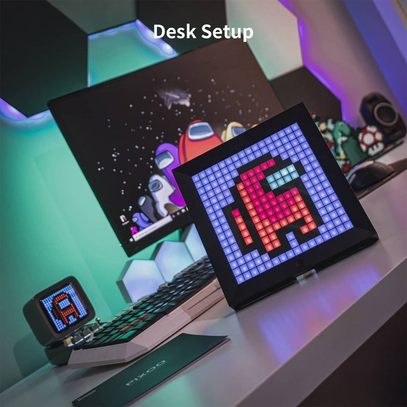 Load image into Gallery viewer, Divoom Pixoo - Pixel Art Digital Picture Frame with 16x16 LED Display APP Control Clock Box - Desk Mount for Gaming Room & Bedside Table - i-Station Mobile Phone & Electronic Device Repair and Accessories