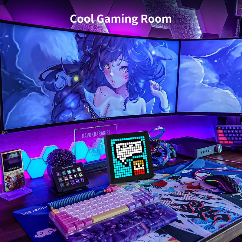 Load image into Gallery viewer, Divoom Pixoo - Pixel Art Digital Picture Frame with 16x16 LED Display APP Control Clock Box - Desk Mount for Gaming Room & Bedside Table - i-Station Mobile Phone & Electronic Device Repair and Accessories