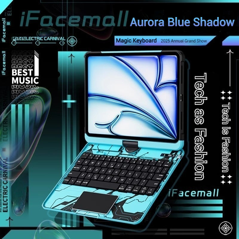 Load image into Gallery viewer, Apple iPad Air 4/5 10.9'' 4/5th Gen (2020/2022) - 180 Degree Rotation Magic Cyberpunk Style Transparent Keyboard Case - i-Station Mobile Phone & Electronic Device Repair and Accessories