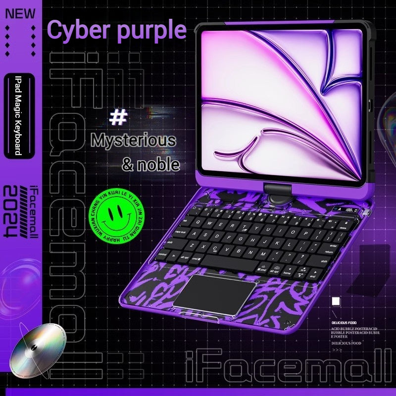 Apple iPad Air 4/5 10.9'' 4/5th Gen (2020/2022) - 180 Degree Rotation Magic Cyberpunk Style Transparent Keyboard Case - i-Station Mobile Phone & Electronic Device Repair and Accessories