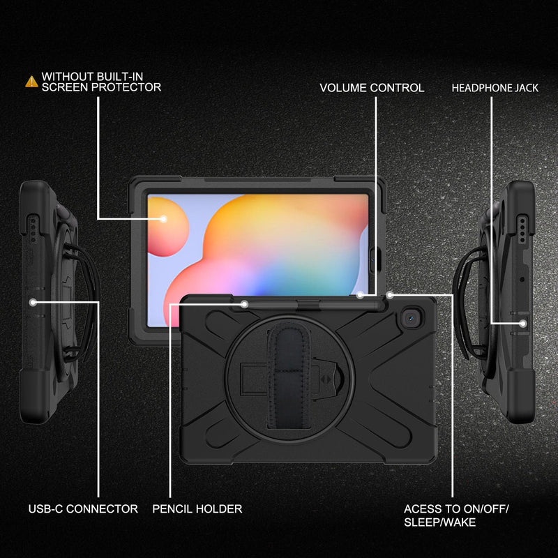 Load image into Gallery viewer, Samsung Galaxy Tab S6 10.5" 2019 (T860/T865/T867) Heavy Duty 360 Degree Rotate Stand Hand Strap Case - Polar Tech Australia