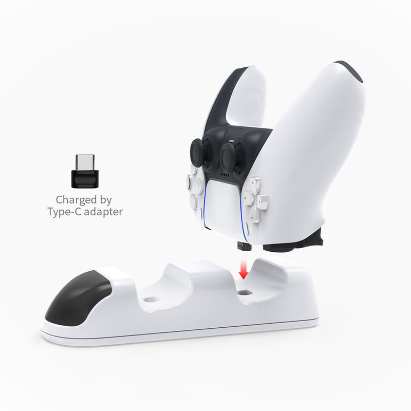 Load image into Gallery viewer, PS5 Detachable Charging Dock Game Controller Dual Charging Stand with Adapter LED Indicator - Polar Tech Australia