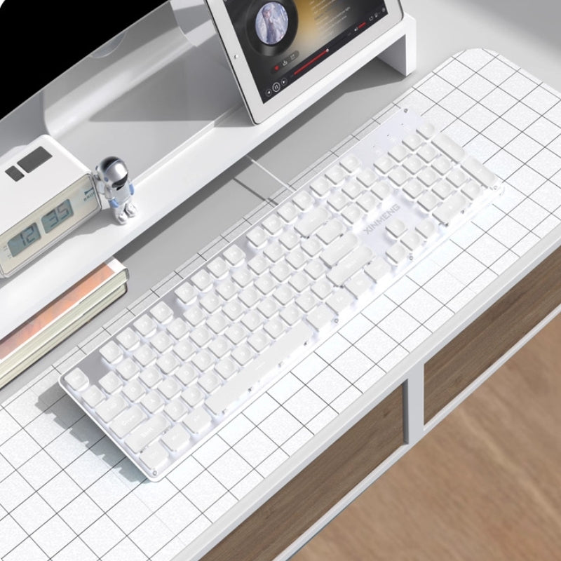 Load image into Gallery viewer, Xinmeng Dual-Mode Keyboard – 104-Key Linear/Tactile Switches, Water-Drop Keycaps, Silent Typing, LED Backlight, Metal Panel