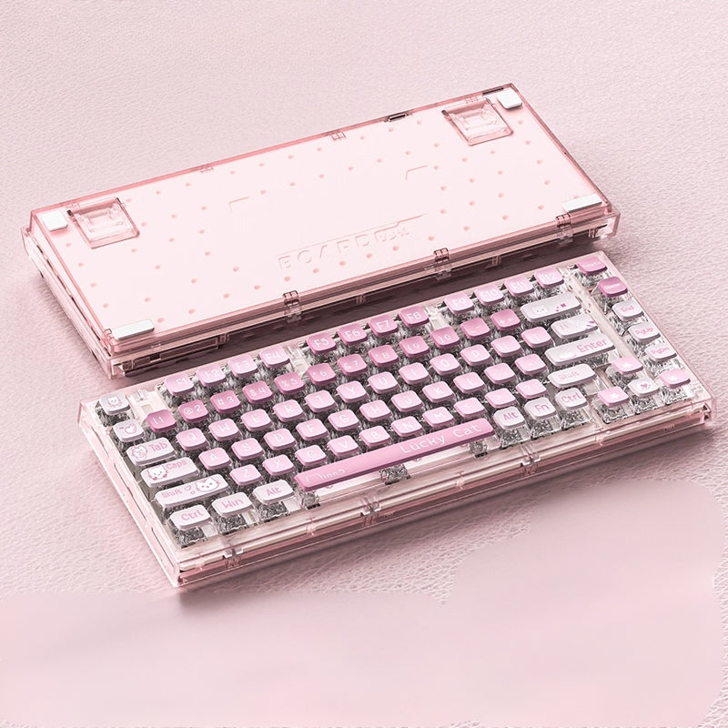 Xinmeng Triple-Mode Mechanical Keyboard – 82-Key Compact Layout, Crystal Transparent Keycaps, Linear White Jade / Ice Salt Switches, RGB Backlight, Wired / Bluetooth / 2.4G Wireless X75 - i-Station Mobile Phone & Electronic Device Repair and Accessories
