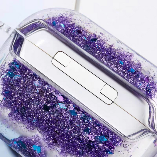 Apple Airpods 4 -  Glitter Sand Flowing Transparent Full-Wrap Anti-Drop Hard Case - i-Station Mobile Phone & Electronic Device Repair and Accessories