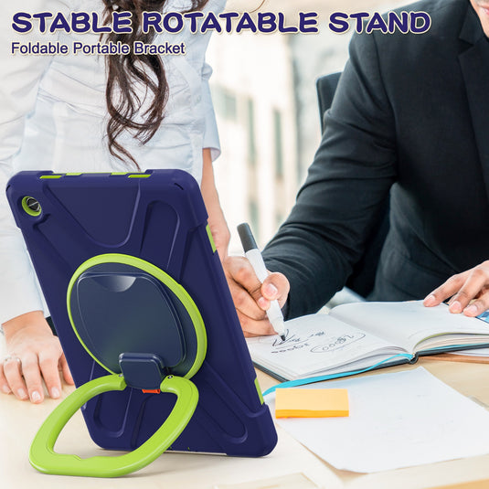 Samsung Galaxy Tab A7 lite 8.7" 2021 (T220/T225) Silicone + PC 360-Degree Rotating Stand Full Protection Case With Strap - i-Station Mobile Phone & Electronic Device Repair and Accessories