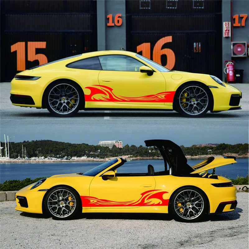 Load image into Gallery viewer, Universal Car Side Sticker Flame Graphics Car Body Side Waterproof Sticker Flame Racing Sports Stripe Decal - i-Station Mobile Phone & Electronic Device Repair and Accessories