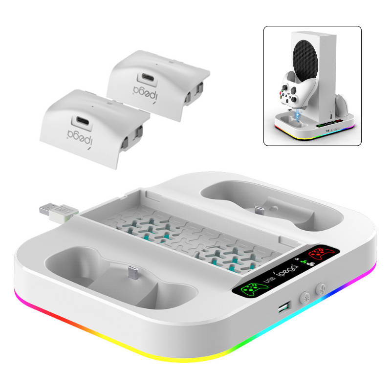 Load image into Gallery viewer, Xbox Series S Charging Dock Cooling Fan Controller Charger Base Station with 2x1400mAh Battery