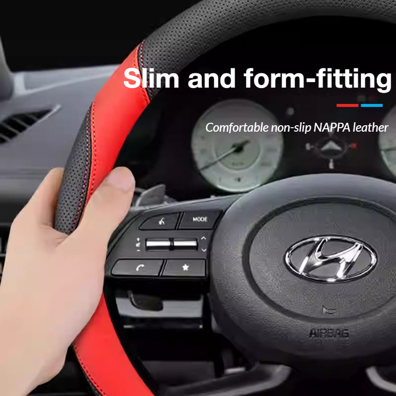 Load image into Gallery viewer, Hyundai Premium Nappa Leather Breathable Ultra-Thin Non-Slip Steering Wheel Cover For Elantra 7th Gen, Mistra, Lafesta, Tucson L, Custo, Mocha, ix35 - i-Station Mobile Phone & Electronic Device Repair and Accessories